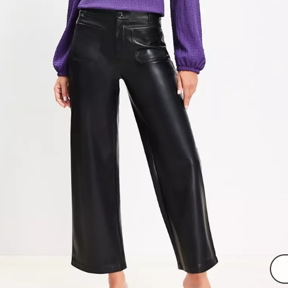 Loft Palmer Cropped Faux Leather Pants